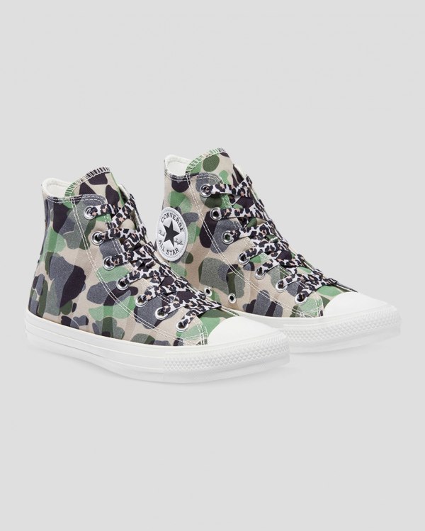 Converse Chuck Taylor Edged Leopard Print Sort Sko Danmark - Converse Høje Sneakers Dame - 83251TBZK